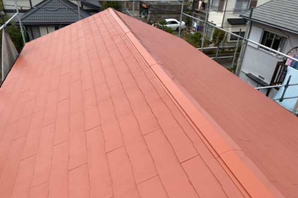 千葉県八千代市　屋根塗装　棟板金工事　ファインパーフェクトトップ