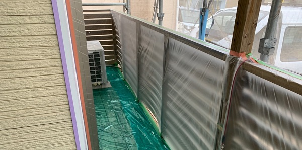 千葉県千葉市緑区　屋根塗装　防水工事　下地処理　養生1
