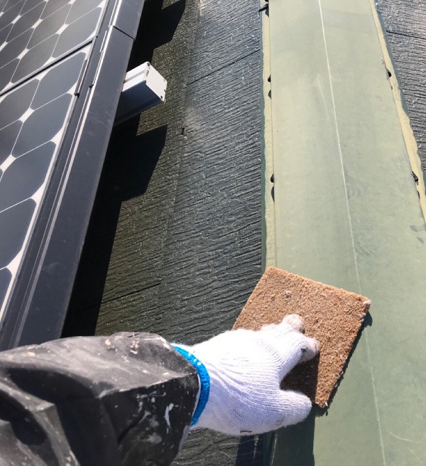 千葉県八千代市　屋根塗装　付帯部塗装　ケレン作業 (5)