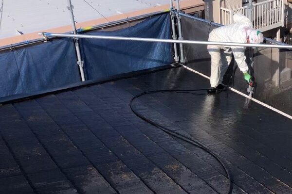 千葉県四街道市　K様邸　屋根塗装・外壁塗装　足場設置　高圧洗浄 (2)