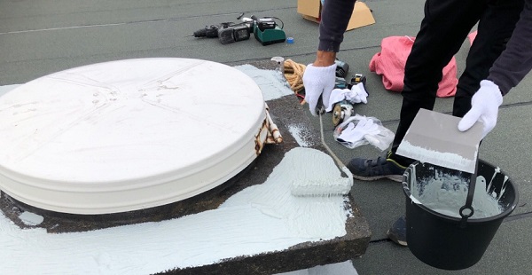 千葉県四街道市　屋上防水工事　架台ウレタン樹脂塗布 (3)