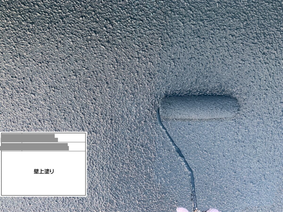 千葉県習志野市　M様邸　外壁塗装　外塀・壁、上塗り（2）