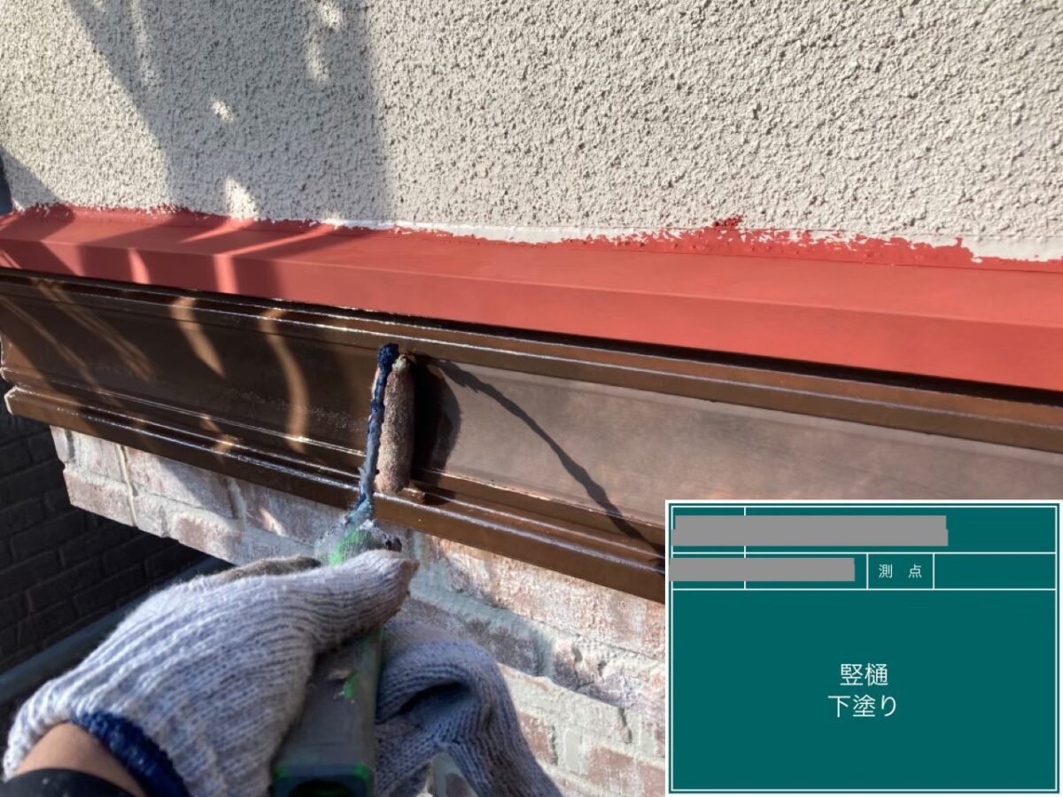 千葉県千葉市稲毛区　K様邸　外壁塗装、竪樋の下塗りを行いました！（1）